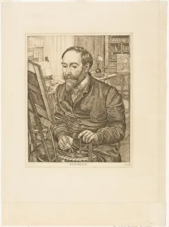 Steinlen A T Prints: Portrait of Théophile Alexandre Steinlen, 1900/01. Creator: Pieter Dupont