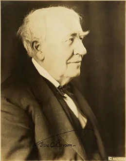 Edison Prints: Portrait of Thomas Alva Edison (1847-1931), c1920. Creator: Anonymous ()