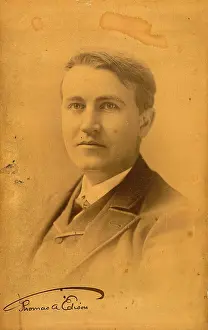 Edison Prints: Portrait of Thomas Alva Edison (1847-1931), before 1900. Creator: Falk Studios, New York