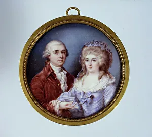 Marquis Prints: Portrait thought to be of the Marquis and Marquise de Beauharnais. Creator: Jacques Lebrun