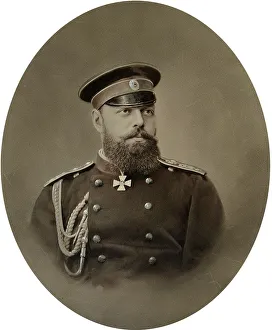 Alexander Iii Prints: Portrait of Tsar Alexander III of Russia, early 1890s. Artist: Charles Bergamasco