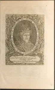 Romanovs Dynasty Prints: Portrait of the Tsar Michail I Fyodorovich (Illustration from Travels to the Great Duke of Muscovy Artist: Rothgiesser)
