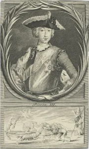 Tsars Family Prints: Portrait of the Tsar Peter III of Russia (1728-1762), c. 1750. Creator: Anonymous