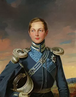 Male Portrait Gallery: Portrait of Tsarevich Alexander Nikolaevich of Russia (1818-1881). Creator: Stieler