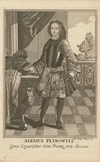 Alexei Petrovich Collection: Portrait of Tsarevich Alexei Petrovich of Russia (1690-1718), 1710. Artist: Wiegel