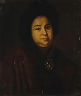 Portrait of Tsarina Evdokiya Feodorovna Lopukhina (1669-1731), the wife of tsar Peter I of Russia, 1 Artist: Anonymous Portrait of Tsarina Evdokiya Feodorovna Lopukhina (1669-1731), the wife of tsar Peter I of Russia, 1 Artist: Anonymous