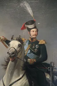Images Dated 21st June 2011: Portrait of the Tsesarevich Alexander Nikolaevich on Horseback, 1850s. Artist: Egor Botman