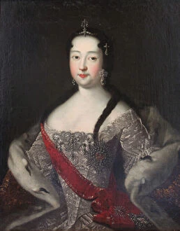 Images Dated 21st June 2011: Portrait of the Tsesarevna Anna Petrovna, 1740s. Artist: Ivan Adolsky