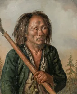 Mongolian Prints: Portrait of a Tungu Man, c.1850. Creator: Carl Peter Mazer