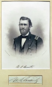 Signature Collection: Portrait of U. S. Grant, late 19th century. Creator: John Chester Buttre