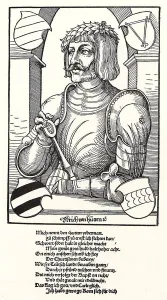 Erhard 1491 1592 Prints: Portrait of Ulrich von Hutten (1488-1523). Artist: Schoen, Erhard (1491-1592)