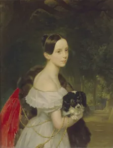 Lap Dog Prints: Portrait of Ulyana M. Smirnova, 1837-1840. Artist: Briullov, Karl Pavlovich (1799-1852)