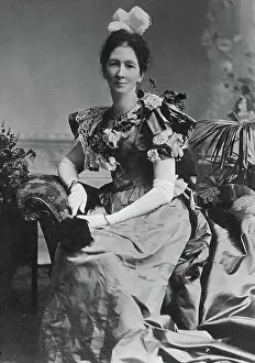 Lestrange Robert Augustus Henry Prints: Portrait of unknown lady in a party dress