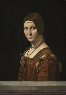 Milanese School Collection: Portrait of an Unknown Woman, called La Belle Ferronniere, 1490-1496. Creator