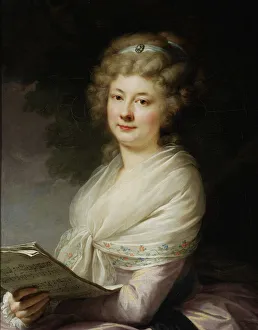 The Elder 1751 1830 Gallery: Portrait of Urszula Dembinska (1746-1825), nee Morsztyn with music scores