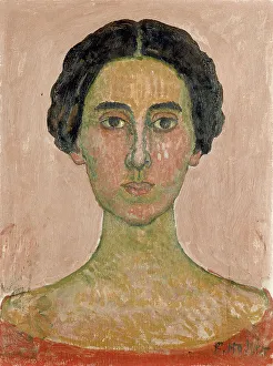 Portrait of Valentine Gode-Darel (Head of French woman). Artist: Hodler, Ferdinand (1853-1918)