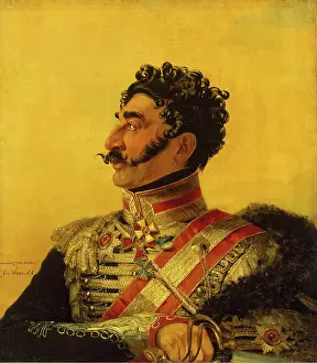 Braid Prints: Portrait of Valerian G. Madatov (1782-1829), 1822. Creator: George Dawe