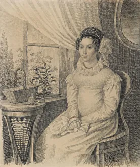 State Tretyakov Gallery Prints: Portrait of Varvara Alexandrovna Korsakova, Early 1820s. Creator: Hampeln, Carl