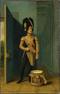 Drummer Prints: Portrait of Vasily Akentyev (Akintyev) (1787 - after 1831), 1828. Creator: George Dawe