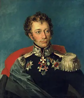Sideburns Prints: Portrait of Vasily D. Ilovaisky (1788-1860) (12th), 1824. Creator: Workshop of George Dawe