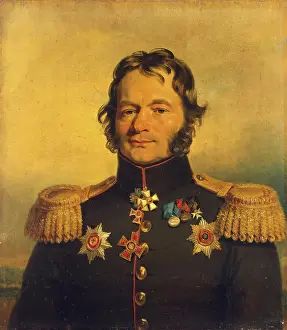 Sideburns Prints: Portrait of Vasily G. Kostenetsky (1769-1831), 1822. Creator: Workshop of George Dawe