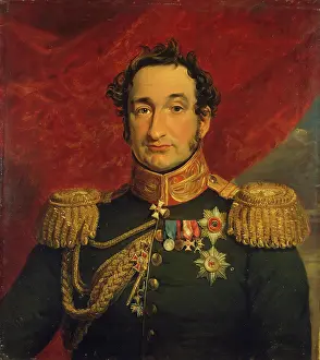 Vasily Prints: Portrait of Vasily S. Trubetskoy (1776-1841), 1822. Creator: Workshop of George Dawe