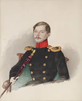 Portrait of Vasily Vasilievich Engelhardt (1814-1868), 1839-1840. Artist: Klunder, Alexander Ivanovich (1802-1875) Portrait of Vasily Vasilievich Engelhardt (1814-1868), 1839-1840. Artist: Klunder, Alexander Ivanovich (1802-1875)