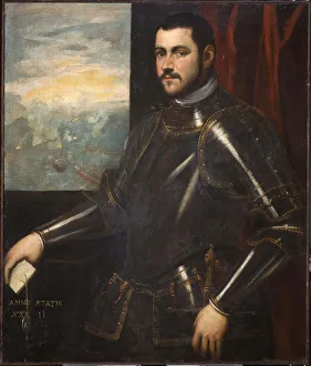 Verona Prints: Portrait of a Venetian admiral, 16th century. Creator: Tintoretto, Domenico, (Workshop)