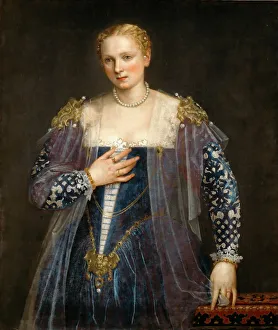 E Du Louvre Prints: Portrait of a Venetian woman (La Bella Nani), c. 1560. Creator: Veronese