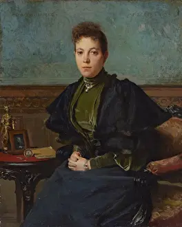 Francois Prints: Portrait of Vera Kharitonenko, 1893. Creator: Francois Flameng