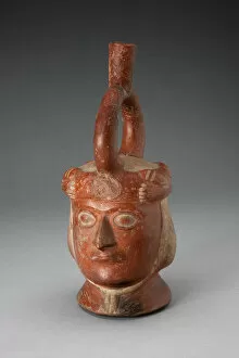 Andean Gallery: Portrait Vessel with Feline Headdress [Head of Feline is Missing], 100 B.C. / A.D. 500