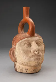 Andean Prints: Portrait Vessel of a Figure, 100 B. C. / A. D. 500. Creator: Unknown