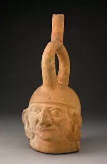 Ears Collection: Portrait Vessel of a Figure with Large Disk Earflares, 100 B. C. / A. D. 500