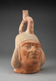Andean Prints: Portrait Vessel in the Form of a Ruler, 100 B. C. / A. D. 500. Creator: Unknown