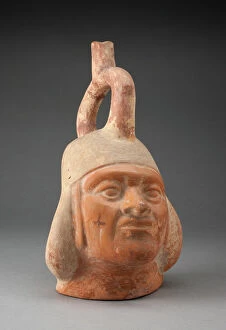 Andean Gallery: Portrait Vessel in the Form of a Ruler, 100 B.C. / A.D. 500. Creator: Unknown