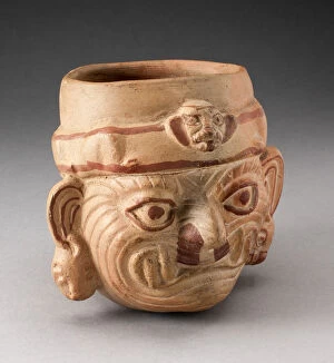 Ears Collection: Portrait Vessel of a Head, 100 B. C. / A. D. 500. Creator: Unknown