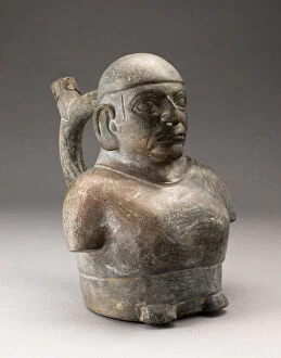 Portrait Vessel of Man with Arms that End at Elbows, 100 B.C. / A.D. 500. Creator: Unknown