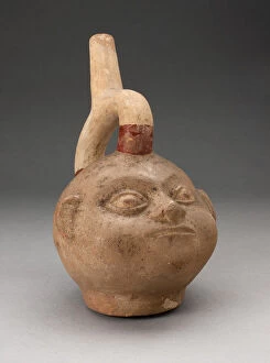 Chubby Collection: Portrait Vessel of a Ruler with Large Cheeks, 100 B. C. / A. D. 500. Creator: Unknown
