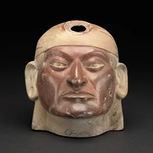 Mochica Prints: Portrait Vessel of a Ruler, Stirrup Missing, 100 B. C. / A. D. 500. Creator: Unknown