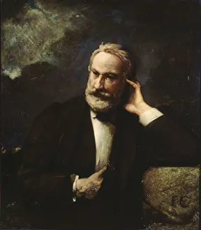 Hugo Prints: Portrait of Victor Hugo (1802-1885), ca 1868. Creator: Chifflart