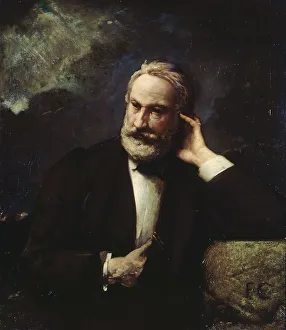 Hand In Coat Prints: Portrait of Victor Hugo, c1868. Creator: Francois-Nicolas Chifflart