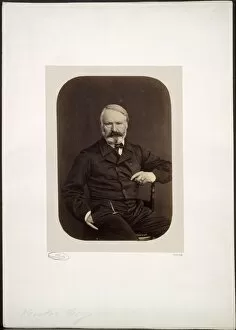 Portrait of Victor Hugo on Guernsey, 1862. Creator: Edmond Bacot (French, 1814-1875)