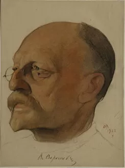 Portrait of Vikenty Vikentyevich Veresaev (1867-1945), 1923. Artist: Andreev, Nikolai Andreevich (1873-1932)