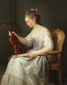 Portrait of a violinist , 1773. Creator: Anne Vallayer-Coster