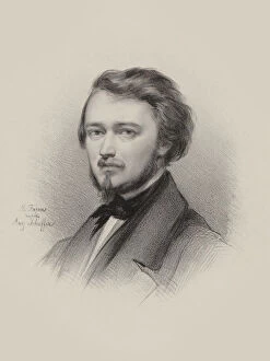 Leonard Gallery: Portrait of the violinist and composer Hubert Leonard (1819-1890), 1850. Creator: Fajans