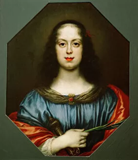 Carlo 1616 1686 Gallery: Portrait of Vittoria della Rovere (1622-1694) as Saint Catherine, 1640s