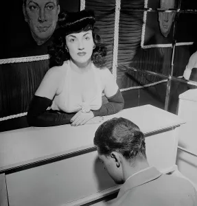 Portrait of Vivien Garry and Teddy Kaye, Dixon's, New York, N.Y. ca. May 1947. Creator: William Paul Gottlieb