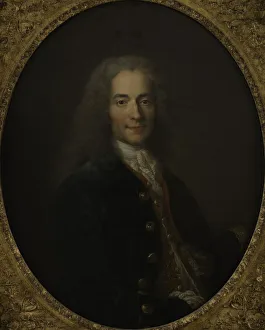 Voltaire Prints: Portrait of Voltaire (1694-1778) in 1718, ca 1718-1724. Creator: Largilliere