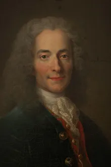 Voltaire Prints: Portrait of Voltaire (1694-1778) in 1718