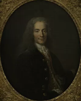 Nicolas Gallery: Portrait of Voltaire (1694-1778) in 1718, ca 1718-1724. Creator: Largillière